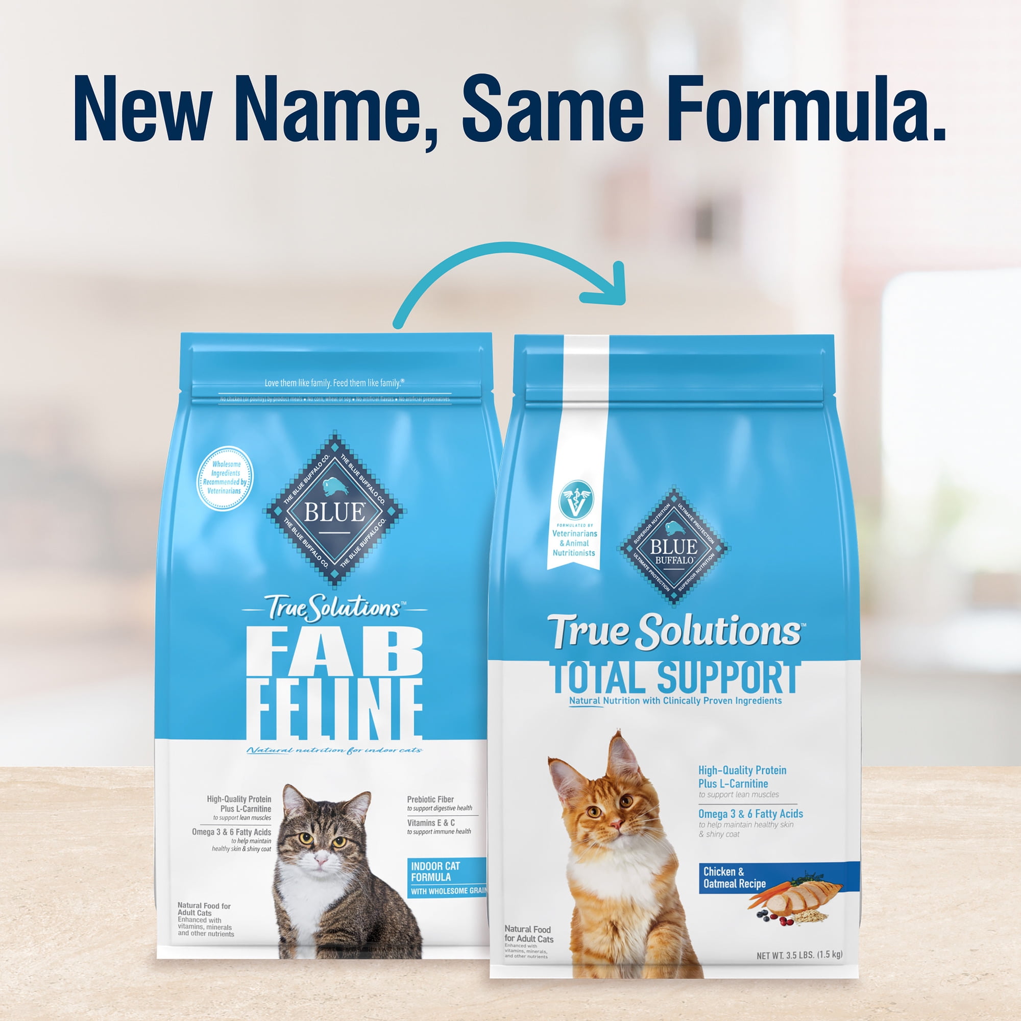 Blue Buffalo True Solutions Fab Feline Dry Cat Food Indoor Cat Formula, Chicken, 3.5 lbs.