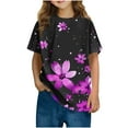 thumbnail image 1 of HVOBBTY T-shirt Décontracté à Manches Courtes pour Tout-Petits, T-shirt Imprimé Mode Col Rond Manches Courtes Rose Vif, 9 Ans, 1 of 5