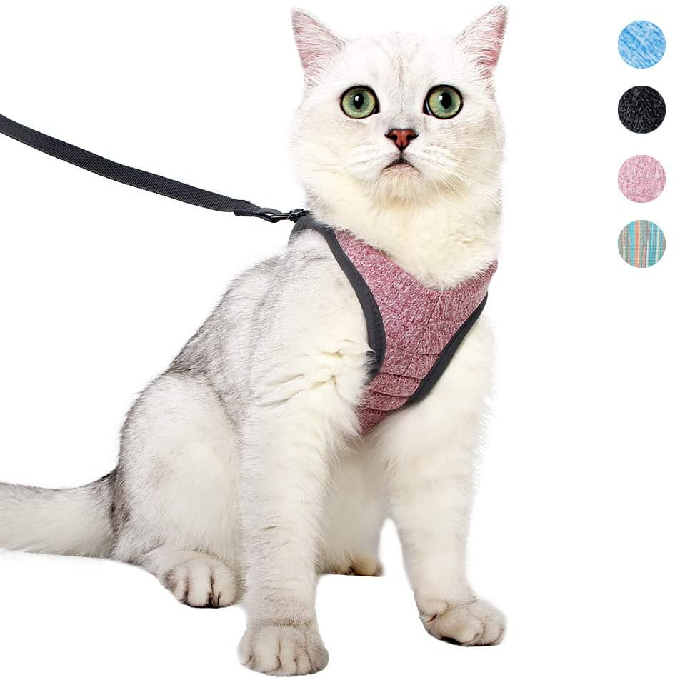 Ultra Light Escape Proof Kitten Collar Cat Walking Jacket with Running Cushioning Soft and Comfortable Suitable for Puppies Rabbits Cat Harness and Leash