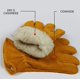 thumbnail image 3 of Guantes cálidos, guantes de invierno, guantes de piel de vacuno resistentes al frío, guantes de trabajo al aire libre, guantes gruesos resistentes a bajas temperaturas, guantes de esquí, amarillo dorado M Sailing Electrónica, 3 of 5