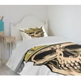 thumbnail image 4 of Ambesonne King Quilted Bedspread Set 2 Pcs, Skeleton Head with Crown, Twin Size, Multicolor, 4 of 6