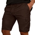 thumbnail image 2 of Trgacdwlo Mens Cargo Shorts High Elastic Waist Lightweight Mens Shorts Athletic Summer Athletic Tennis Mens Gym Shorts with Pocket Brown XL, 2 of 4