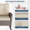 thumbnail image 4 of POTEBAN 3-Piece Outdoor Rocking Chairs, Brown Wicker Patio Furniture with Thickened Cushions and Table for Porch (Beige), 4 of 8