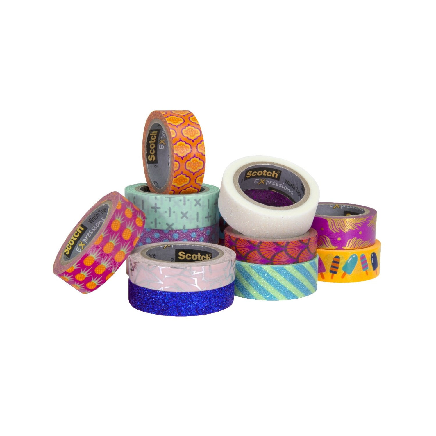 Scotch Expressions Washi Tape, Iridescent Blue, 1 Roll