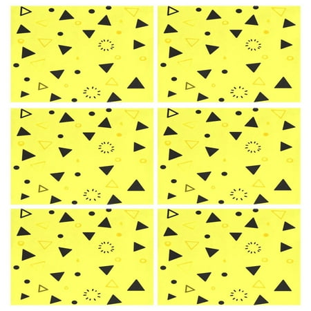 

Yellow Triangle Dots 6-Piece 12x18in Durable Place Mats Heat-Proof and Non-Slip