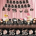 thumbnail image 6 of Sweet 16 Birthday Tablecloth Decorations for Girls, 3pcs Disposable Black and Rose Gold Happy 16th Birthday Party Supplies Table Cover, 86in x 55in$$Electronics Accessories, 6 of 7