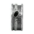 thumbnail image 1 of Spinner Ring 5X3MM Oval Black Spinel Fidget Hammered 925 Silver Men Women Band, 1 of 2