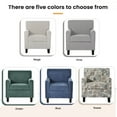 thumbnail image 6 of Modern Armchair with Thick Padding Seat, Accent Armchair Living Room Chair, Upholstered Linen Fabric Club Chair with Solid Wood Legs, Single Sofa, Office Guest Chair for Living Room, Flower, 6 of 7
