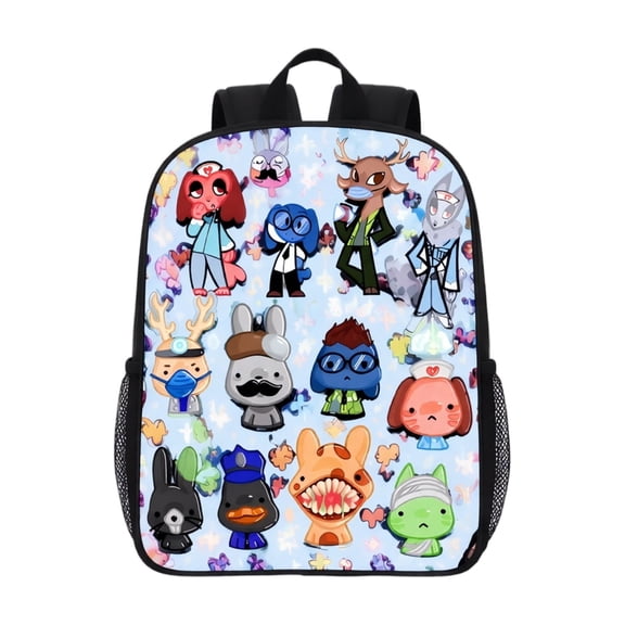 Animal Hospital School Bag for Students, Large Capacity Cartoon Animal Print Backpack for Boys Girls Elementary School