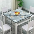 thumbnail image 2 of Outdoor Fitted Tablecloth, Gray Marble Pattern Printed on Oilproof Bridge Table Covers, Great for Breakfast Nook Morning Coffee, Fit for 36" x 36" Square Tables, 2 of 4