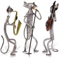 thumbnail image 5 of Escultura de metal de gato liwang tocando la guitarra decoración del hogar, 5 of 5