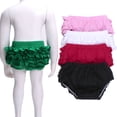 thumbnail image 2 of LYMAYTER Baby Girls Cute Ruffle Diaper Cover for 0-24M Infant Solid Color Mesh Tutu Shorts Comfortable Bottoms, 2 of 8