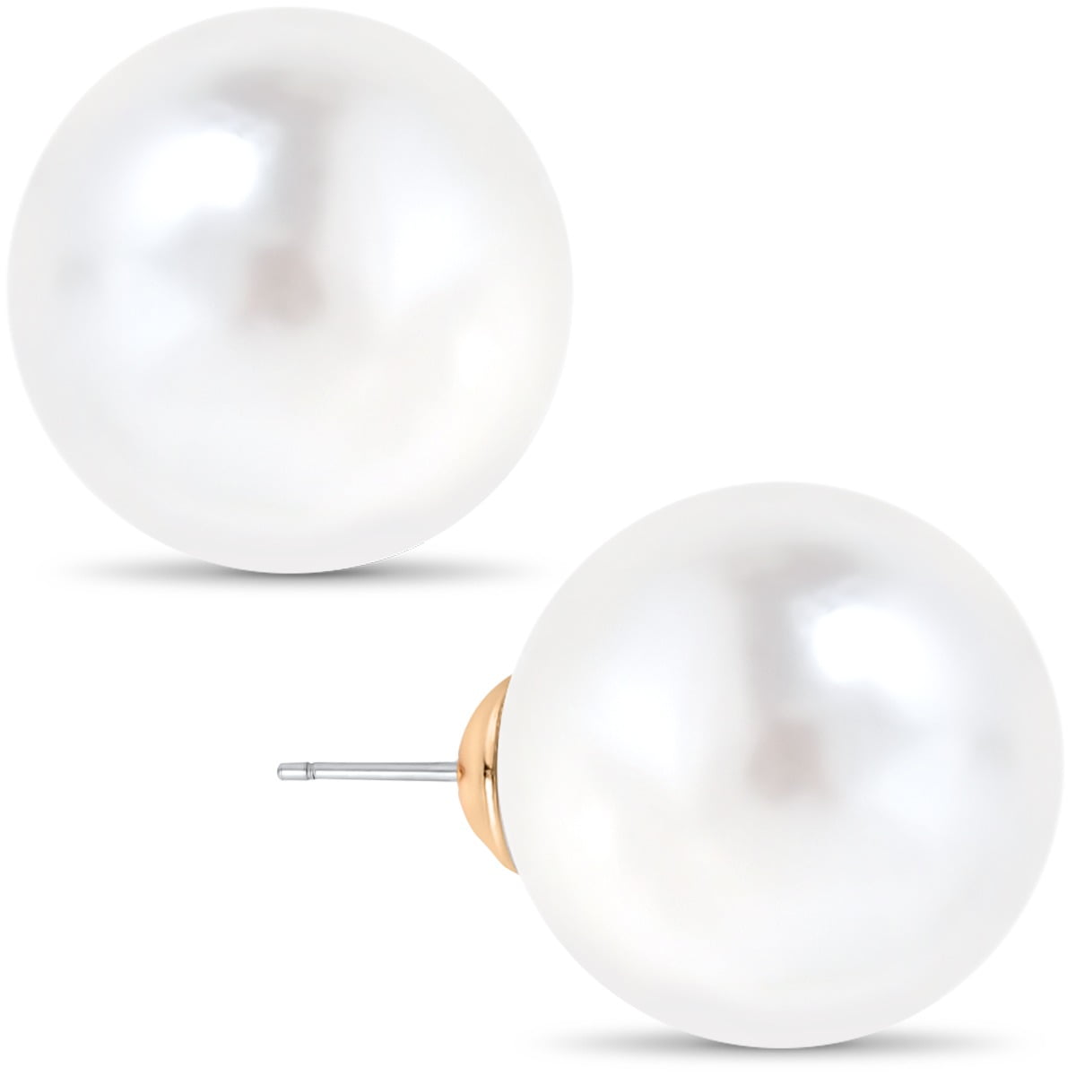 Pearlised Round Cream Earrings 18mm 