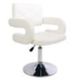 thumbnail image 2 of Impressions Vanity Vera Diamond Tufted Swivel Vanity Chair with Adjustable Height (White), 2 of 6