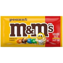M&M's Peanut Milk Chocolate Candy, Share Size - 3.27 oz Bag