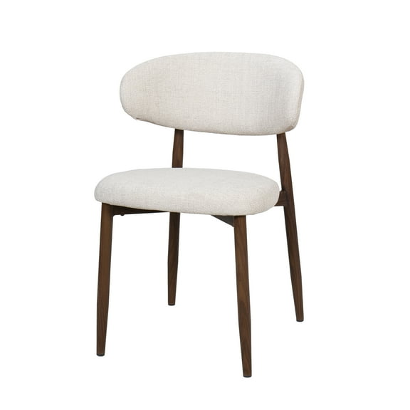 New Classic Furniture Royce Metal/Fabric Side Chair in Beige (Set of 2)