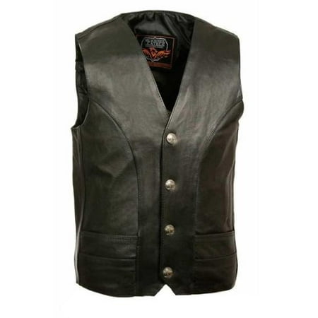 Milwaukee Leather Men's Classic Vest w/ Buffalo Nickel Snaps (44) - 44 Inches ML1368