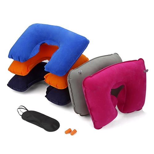 D GROEE 3Pcs Inflatable Neck Pillows for Travel Pillow Eyeshade