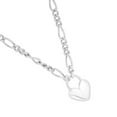 thumbnail image 3 of JewelStop Sterling Silver Polished Finish Padlock Heart Figaro Chain Necklace, Lobster Clasp - 18", 3 of 5