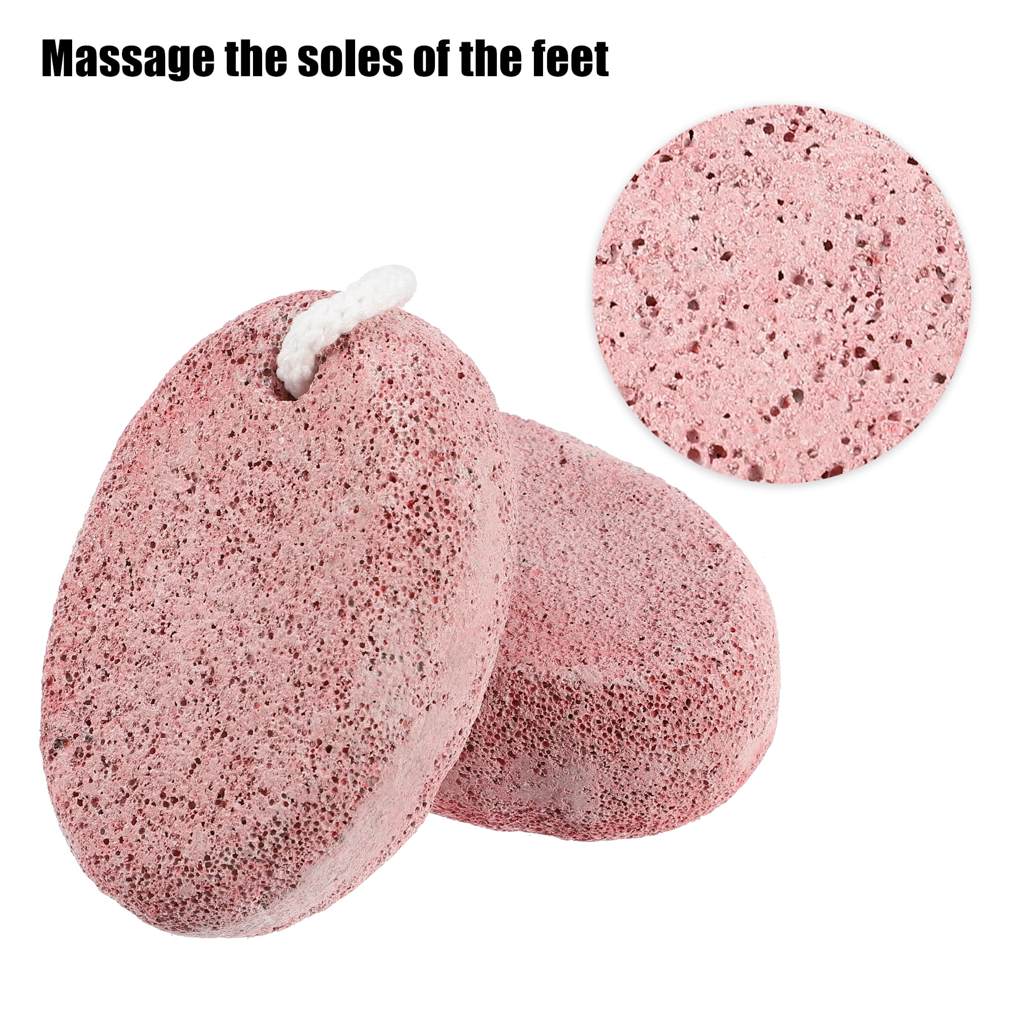 Unique Bargains 2 Pcs Foot Care Exfoliating Scrub Stone Pumice Stone Foot File Pink