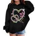 thumbnail image 3 of DHFJKG Girls Hoodies Kids Oversized Sweet Heart Graphic Print Long Sleeve Sweatshirt Soft Comfortable Hooded Pullover With Pocket Toddlers Casual Tops, 3 of 4