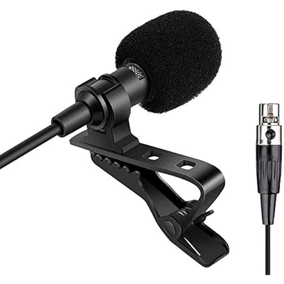 Lavalier Microphone Lapel Microphone Compatible with AKG Samson Wireless Transmitter - Unidirectional Condenser Mic - Mini XLR TA3F Plug