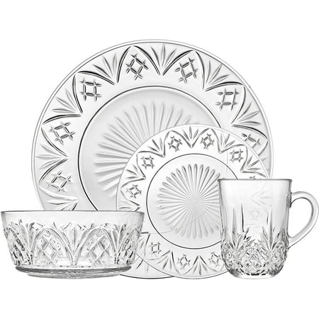 

Godinger Dublin Dinnerware Set - Includes Dinner Plates Dessert Plates Bowls and Mugs - Set of 16