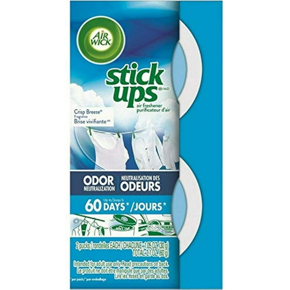 Air Wick Stick Ups Crisp Breeze Air Freshener, 2 Ct (Pack Of 12) (Packaging May Vary)