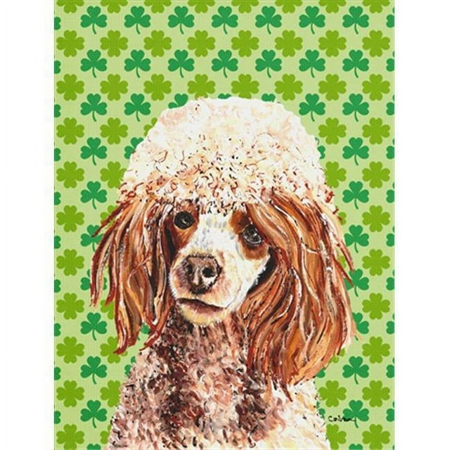 Carolines Treasures SC9723CHF Rouge Miniature Caniche Chanceux Shamrock St. Patricks Jour Drapeau Toile Maison Taille