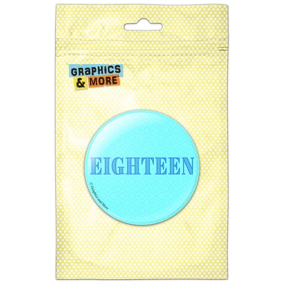 Eighteen Birthday Diamond Pattern Blue Pinback Button Pin Badge