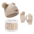 thumbnail image 3 of Newborn Mittens and Hats Kids Winter Hat Scarf Gloves Set, Warm Knit Beanie Cap Mitten Gloves Neck Scarves for 5-12 Years Old, 3 of 3
