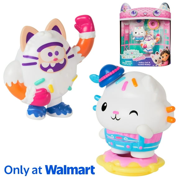 Gabby's Dollhouse Movie Figures: Cakey Cat & Cookie Bobby with Accessories