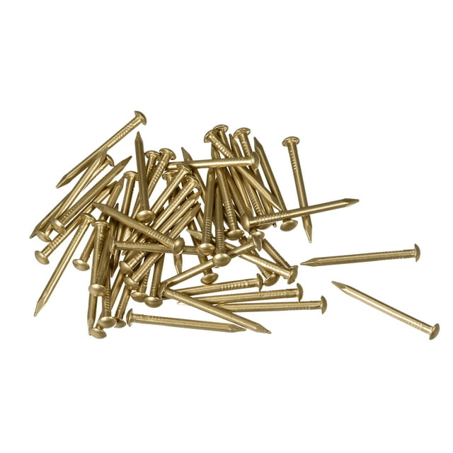 Uxcell 50pcs Clavos Pequeños de Latón para DIY Imágenes Cajas de Madera Accesorios para el Hogar 2x25mm