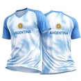 thumbnail image 7 of Men's Fashion Casual Soccer Argentina Style Soccer Printed Sport Breathable Short Sleeve Tops, 7 of 7
