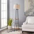 thumbnail image 3 of Maxax 65" Tripod Floor Lamp with Shelf, 3-Way Dimmable Standing Lamp with Oatmeal Fabric Shade for Living Room, Bedroom, Office, 3 of 6