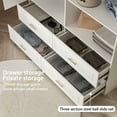 thumbnail image 6 of OXYLIFE 4-Door Wardrobe Armoire with Hutch, Shelves and Drawers,White Closet Storage Cabinet with Clothing Rod for Bedroom, 93.3" H, 6 of 8