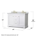 thumbnail image 6 of Wyndham Collection Oval Sinks Wood Double Bathroom Vanity in White/Gold, 6 of 6