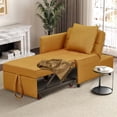 thumbnail image 2 of 4-in-1 Convertible Sleeper Sofa - Tangerine Yellow Sofa Bed with Adjustable Backrest for Small Spaces, 2 of 7