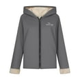 thumbnail image 7 of YueHuiYing Fashion Women Oversized Zip Solid Casual Coat Long Sleeve Hooded Casual Outwear Jackets Pockets Tops, 7 of 7