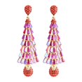 thumbnail image 1 of Pendientes de árbol de Navidad Pendientes de Navidad Pendientes de temperamento Moda para mujer Rojo, 1 of 9