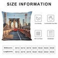 thumbnail image 5 of Heduofu City Throw Pillow Cushion Cover, New York Skyline Closeup Brooklyn Bridge in Manhattan Over River, Decorative Square Accent Pillow Case,  Orange Pale Blue Grey White, 5 of 5