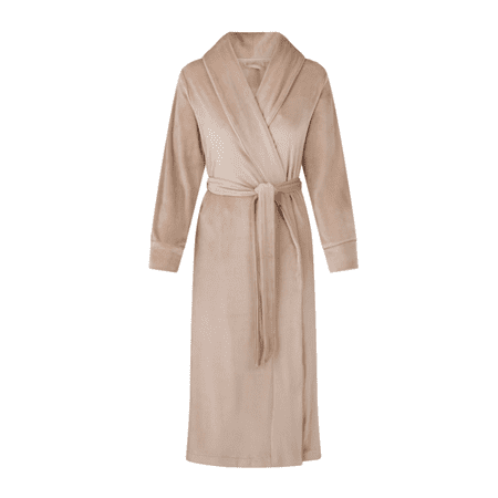 

Women s Velour Bathrobe Large Beige