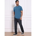 thumbnail image 2 of DARING DIVA Men's Crew Neck Short Sleeve Solid Color Retro Style T-Shirt 2XL Blue, 2 of 7