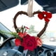 thumbnail image 1 of Lisbinx - Corona decorativa para el hogar, de ratán, con forma de corazón, flores artificiales, para colgar en la pared, para bodas, para la puerta de la silla, 1 of 7