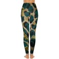 thumbnail image 3 of Green Gold Leopard Glitter Fabric Leggings Fitness Gym Yoga Pants High Waist Stretch Sports Tights Leggins, 3 of 6