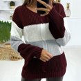 thumbnail image 2 of Blusa de suéter de color sólido con cremallera de manga larga con cuello en V clásico para mujer Pompotops  gfhjh5369, 2 of 6