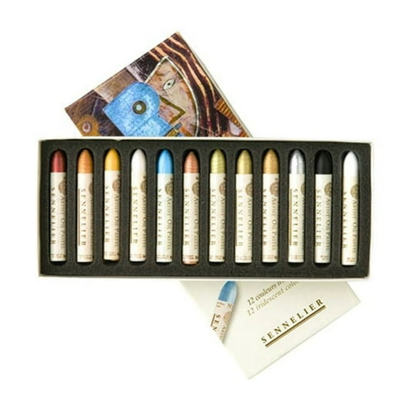 Sennelier Oil Pastel Set, 12-Color Iridescent Set