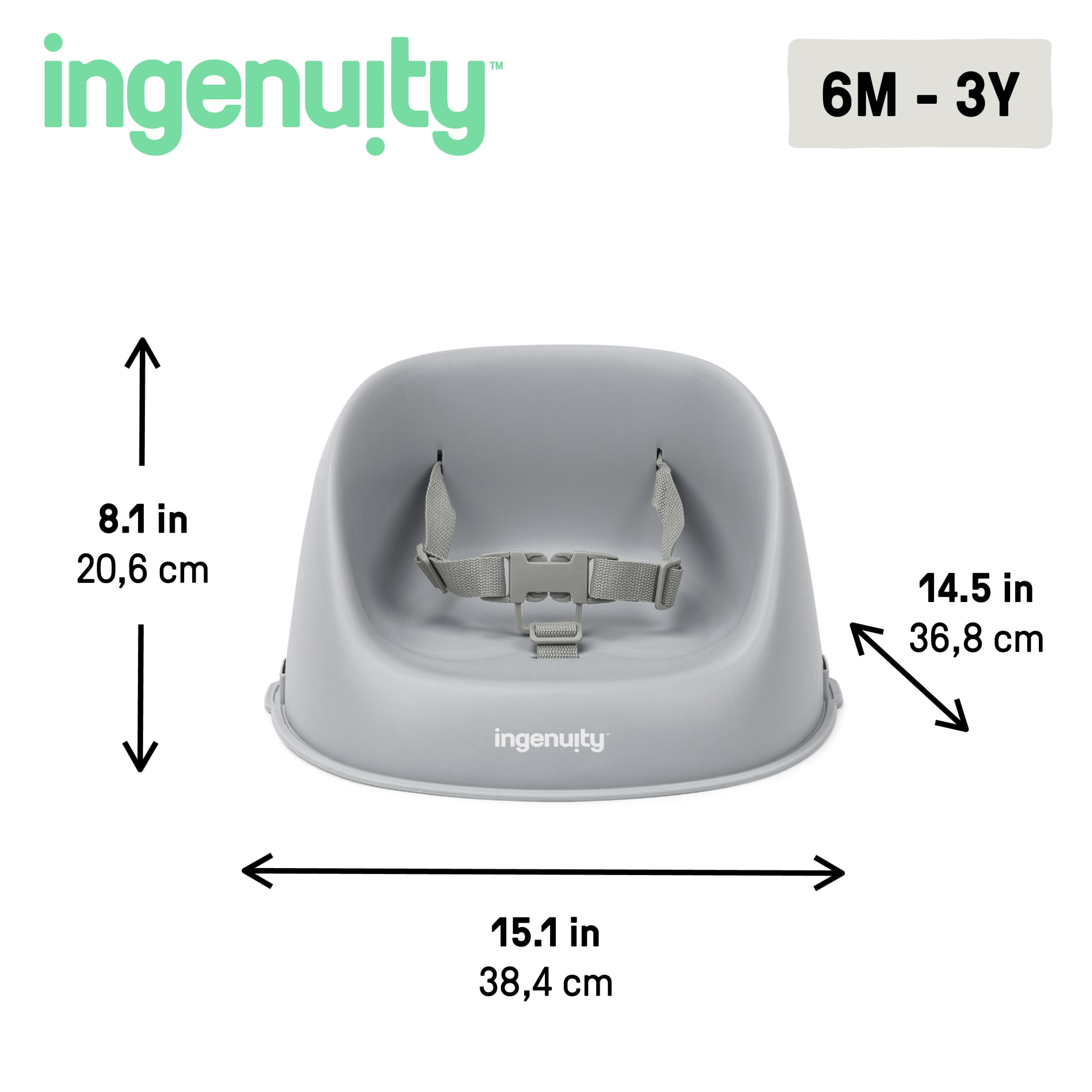 Ingenuity My Spot Easy-Clean Booster Seat, Grey photo 8