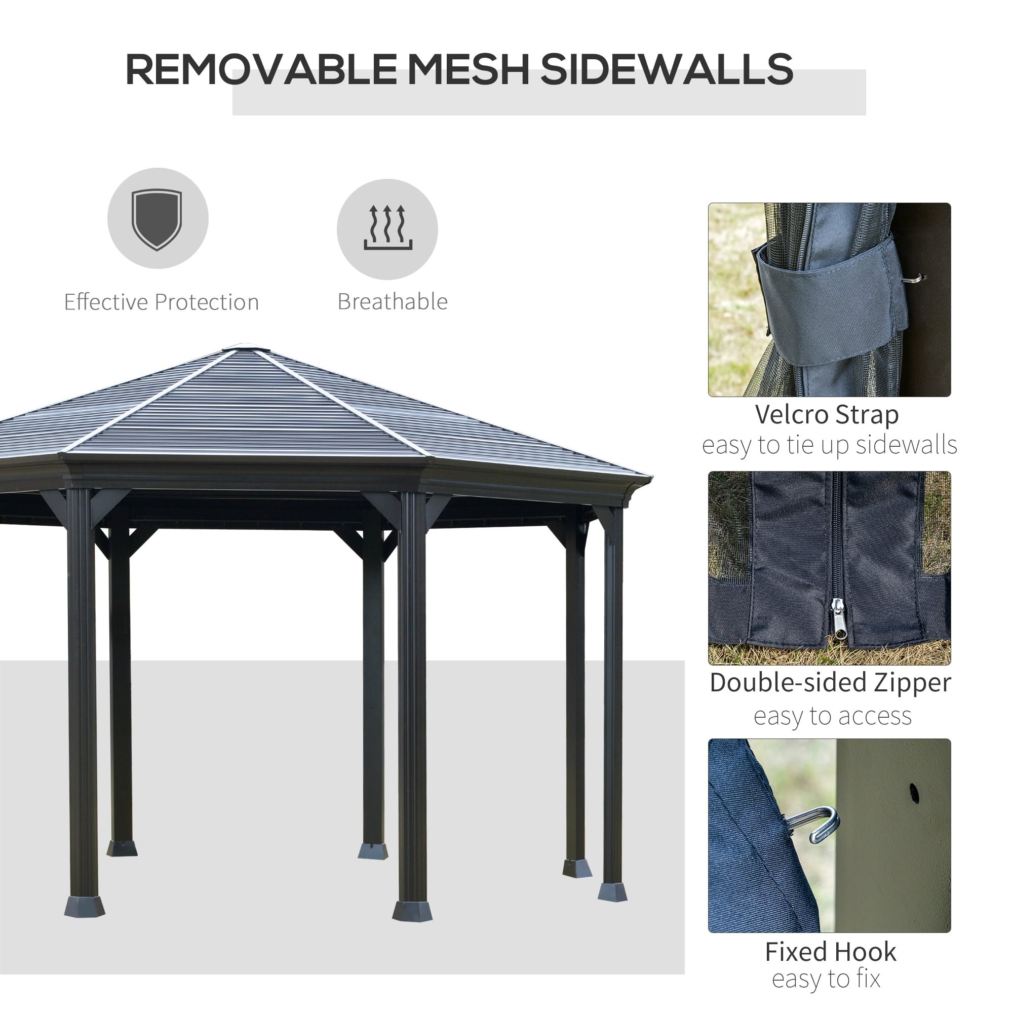 Buy Outsunny 15' x 15' Steel Octagonal Gazebo Canopy with HeavyDuty