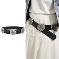 thumbnail image 2 of Elastic PU Wide Women Belt With Floral Buckles For Casual Formal Wear, 2 of 7